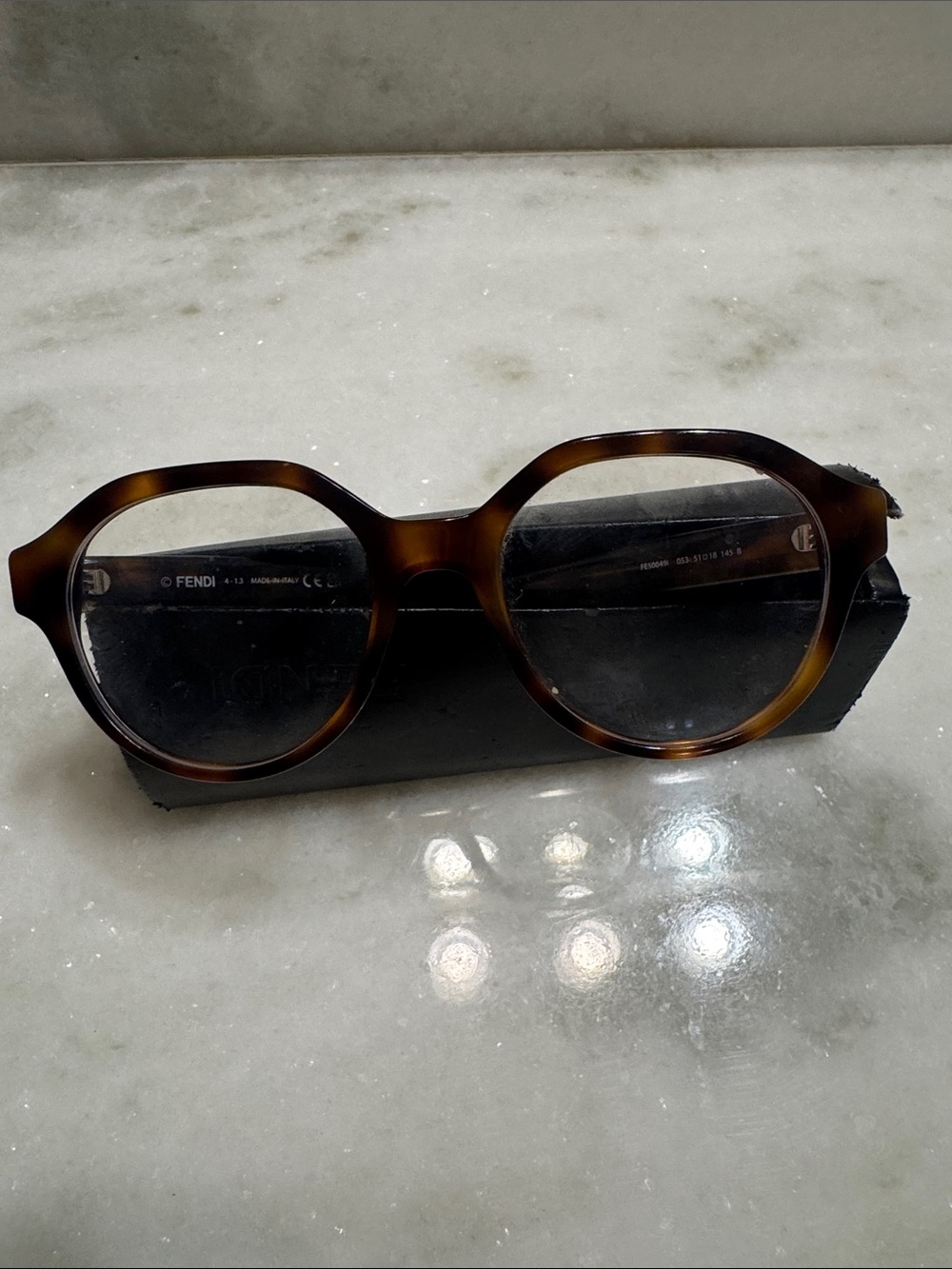 Fendi Tortoiseshell Brown Round Optical Glasses